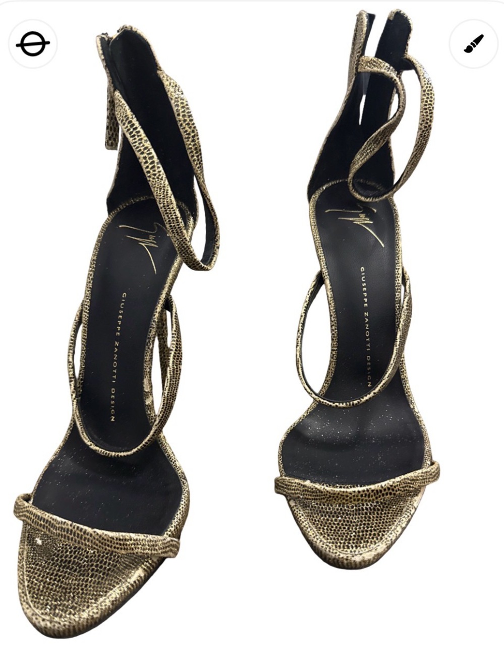 Giuseppe Zanotti Metallic Gold Wrap-Around Stiletto Sandals